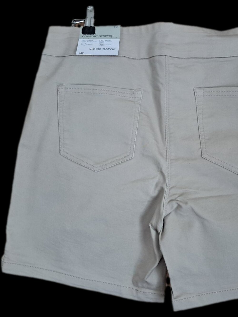 TWO Pairs Liz Claiborne COMFORT STRETCH Classic Shorts Size 12 NWT - Picture 3 of 13